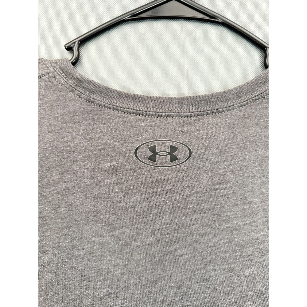 Under Armour HeatGear Mens Large Tall Grey Heather Graphic Tee Shirt Loose Fit - Picture 5 of 5
